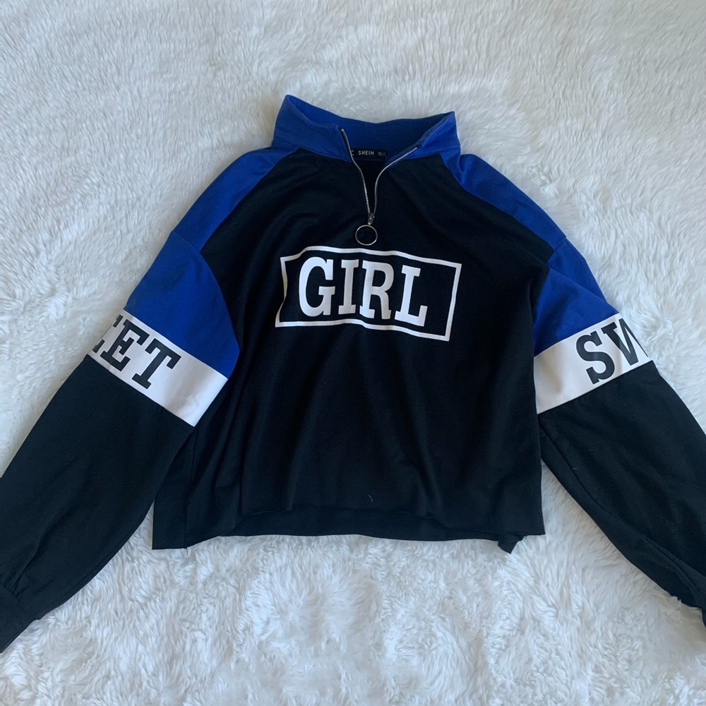 Cropped zip-up sweater
